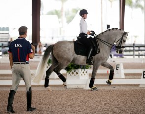 Robert Dover instructs Kerrigan Gluch during the 2019 Robert Dover Horsemastership Clinic Week :: Photo © Taylor Pence