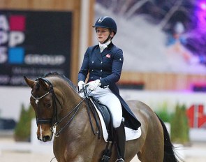Nanna Skodborg Merrald on Saadan Que at their CDI debut in Lier in 2018 :: Photo © Astrid Appels