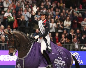 Charlotte Dujardin and Mount St. John Freestyle win the 2019 CDI-W London :: Photo © Astrid Appels