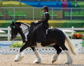 Belgian Grade II para rider Barbara Minecci on Barilla at the 2016 Paralympics in Rio :: Photo © Jon Stroud