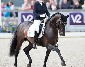 Ann-Kathrin Wilting and Rock Forever II at the 2016 World Young Horse Championships :: Photo © Dirk Caremans