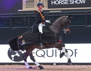 Carl Hester and Nip Tuck win the Freestyle invitational at the 2019 Liverpool International Horse Show