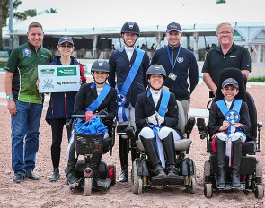 First place ribbons for Para Team U.S.A. at the 2020 CPEDI Wellington :: Photo © Sue Stickle