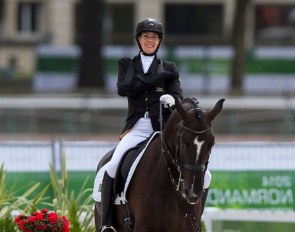 Belgian based South African Philippa Dwyer-Johnson, here at the 2014 World Equestrian Games on Verdi, secured a spot for RSA :: Photo © Jon Stroud