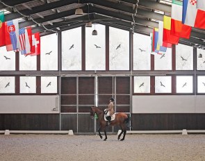 The indoor arena at Stable Unikornis  in Pilisjászfalu near Budapest, Hungary :: Photo © Annet Somogyvari