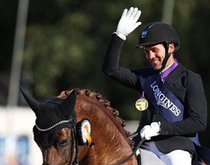 At the 2018 World Young Horse Championships, the riders got a medal, the horse's a champion's blanket and ribbon :: Photo © Astrid Appels