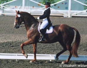 A Thoroughbred at the highest level of dressage sport: Hilda Gurney on Keen xx at the 1984 Olympic Games :: Photo © Elisabeth Weiland