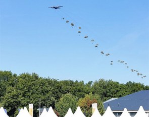Airborne Ede 2020 commemoration happening during Yvette Overgoor's ride at the 2020 Dutch Dressage and Para Dressage Championships :: Photo © Digishots