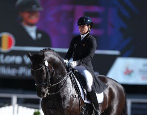 Lore Vandenborne on Ikke-Pia van de Bergerhoeve at the 2020 European Under 25 Championships :: Photo © Astrid Appels