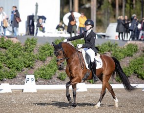 Roosa Salo and  Sir Maximus Welshwarrior win the pony division at the 2020 Finnish Dressage Championships :: Photo © Hanna Heinonen