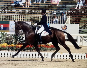 Trish Gardiner on Wily Imp xx at the 1988 Seoul Olympic Games