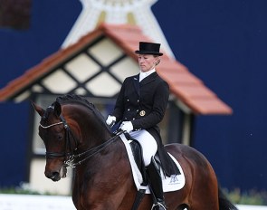 Nicole Wego and Budhi in the Louisdor Cup qualifier at the 2019 CDI Hagen "Horses & Dreams" :: Photo © Astrid Appels