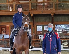 Allison Nemeth on Tiko in a training session with George Williams :: Photo © Debbie DelGiorno