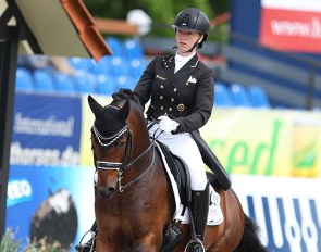 Tanja Fischer and Celebration in the Nurnberger burgpokal qualifier at the 2018 CDI Hagen :: Photo © Astrid Appels