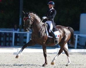 Cedric Gallinard and Scherzo ZC at the 2020 European Under 25 Championships in Budapest :: Photo © Astrid Appels