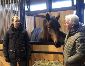 Sönke Rothenberger with the newly arrived Bailador at Gestut Erlenhof
