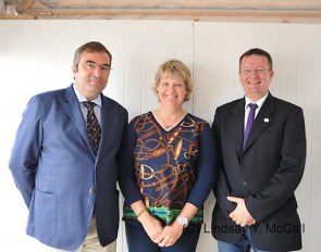 Para judges Carlos Lopes,  Kristi Wysocki, and Marco Orsini (GER) at the Para Equestrian Dressage Tour includes the 2016 CPEDI3* in Wellington, FL :: Photo © Lindsay Y. McCall