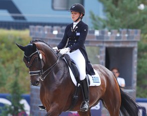 Theodora Livanos and Fido Dido at the 2018 European Young Riders Championships :: Photo © Astrid Appels
