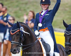Team silver for Diana van de Bovenkamp and Evita Ronia at the 2018 European Young Riders Championships :: Photo © Astrid Appels