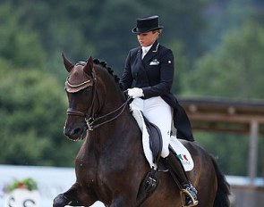 Dorothee Schneider and Fohlenhof's Rock 'n Rose at the 2018 CDI Fritzens