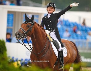 Julie Brougham and Vom Feinsten at the 2018 World Equestrian Games :: Photo © Astrid Appels