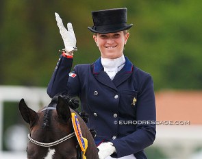 Morgan Barbançon and Sir Donnerhall II had planned on competing at the 2021 CDI Ornago but were forced to return after EHV-1 tests returned positive on several horses from her barn :: Photo © Astrid Appels