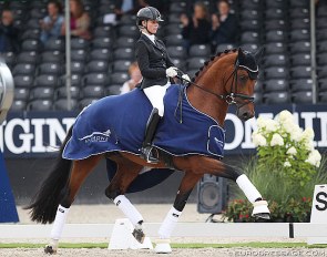 Eva Möller and Valverde at the 2010 World Young Horse Championships in Ermelo :: Photo © Astrid Appels