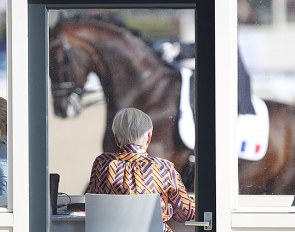 Danish 5* judge Susanne Baarup at the 2019 European Dressage Championships :: Photo © Astrid Appels