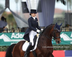 Akane Kuroki and Zuidenwind competing at the 2020 CDI Wellington in Florida :: Photo © Astrid Appels