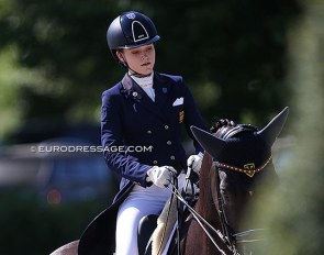 Natalia Bacariza Danguillecourt on Yeguada de Ymas' Hanoverian gelding Dhannie (by Don Crusador) at the 2021 CDIO-YR Hagen :: Photo © Astrid Appels