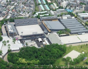 The JRA equestrian park in Tokyo where the 2021 Olympics will take place, the seats in the stadium will remain empty as no spectators are allowed