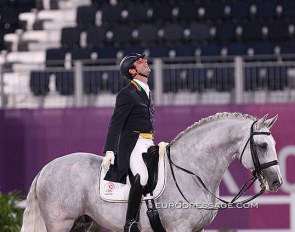 Rodrigo Torres and Fogoso Campline writing history for the Lusitano breed at the 2021 Olympic Games :: Photo © Astrid Appels