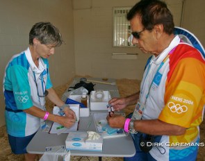 Archive photo of the doping test at the 2004 Olympic Games in Athens :: Photo © Dirk Caremans