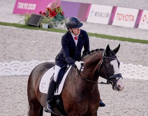 Jens Lasse Dokkan narrowly missed the bronze medal on Aladdin in Grade I, but is the only rider who has competed in every single Paralympics since the introduction of para-dressage in Atlanta 1996. (Photo © FEI)