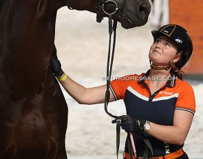 Jeanine Nieuwenhuis at the 2021 World Young Horse Championships :: Photo © Astrid Appels