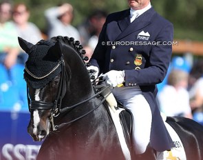 Hubertus Schmidt competing stallion Goldberg at Horses & Dreams in Hagen :: Photo © Astrid Appels