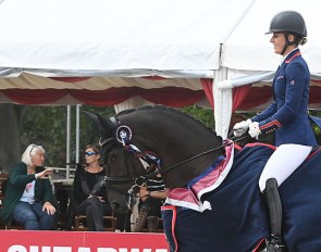 Charlotte Dujardin on the 4-year old Mon Amour at the 2021 British Young Horse Championships :: Photos © Kevin Sparrow