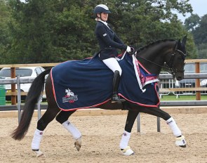 Sadie Smith and Swanmore Dantino winning the 2021 British Young Horse Championships :: Photo © Kevin Sparrow