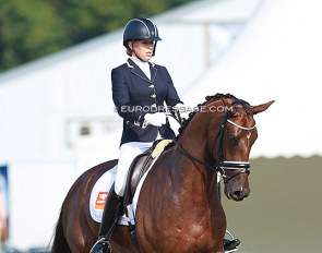 Vai Bruntink and Darabel at the 2014 World Young Horse Championships in Verden :: Photo © Astrid Appels