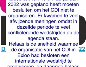 Exloo's statement about the cancellation of their January CDI