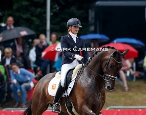 Emmelie Scholtens and Fenix at the 2015 World Young Horse Championships :: Photo © Dirk Caremans