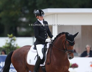Leonie Richter and Francis Drake OLD at the 2021 World Young Horse Championships in Verden :: Photo © Astrid Appels