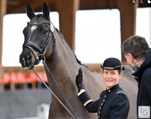 Pauline Basquin and Sertorius de Rima Z at the horse inspection for the 2022 CDI Le Mans :: Photos © Les Garennes