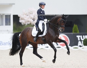 Helen Langehanenberg and Schöne Scarlett win the Prix St Georges at the 2021 CDIO Aachen :: Photo © Astrid Appels