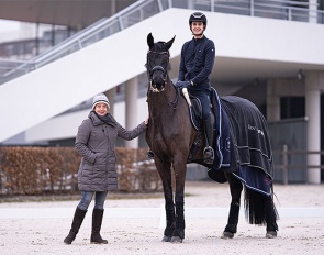 Isabell Werth, head coach of the CHIO Aachen CAMPUS excellence programme, with Moritz Treffinger :: Photo © CHIO Aachen CAMPUS/ Jil Haak