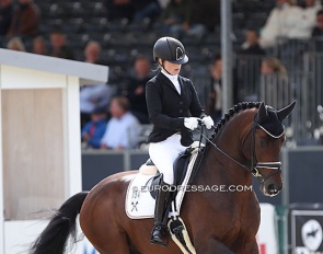 Lena Stegemann and Rod Laver at the 2021 World Young Horse Championships :: Photo © Astrid Appels