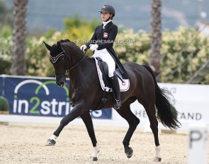 Caroline Pawluk and Fatum at the 2021 European Junior Riders Championships in Oliva Nova :: Photo © Astrid Appels