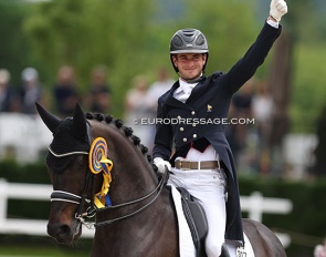 Corentin Pottier and KWPN stallion Gotilas (by Totilas), discovered by Haras du Feuillard and owned by Herve Pottier :: Photo © Astrid Appels