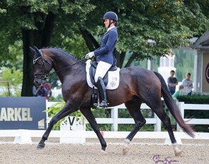 Adrienne Lyle and the 4-year old Furst Dream at the 2022 U.S. Young Horse Championships :: Photo © Sue Stickle