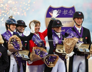Team gold for Denmark at the 2022 World Championships Dressage in Herning :: Photo © Astrid Appels